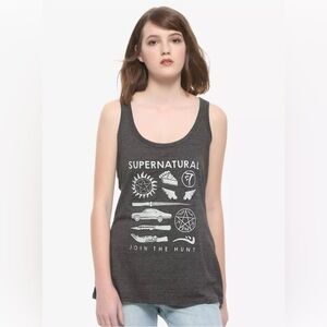 HOT TOPIC SUPERNATURAL Icons GRAY TANK TOP!